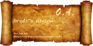 Orsós Alvina névjegykártya