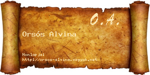 Orsós Alvina névjegykártya